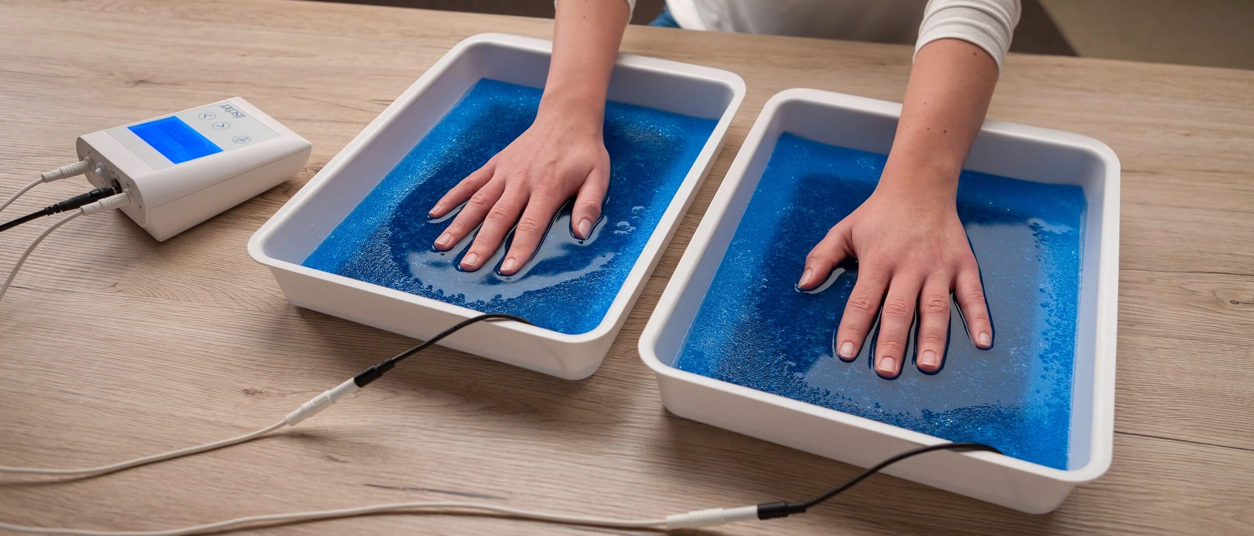 Iontophoresis sweating machine.